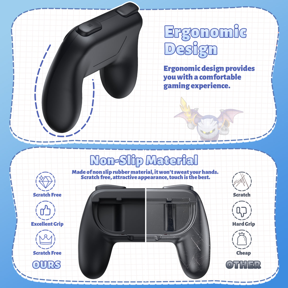 Ergonomic Controller Grips for Switch 2