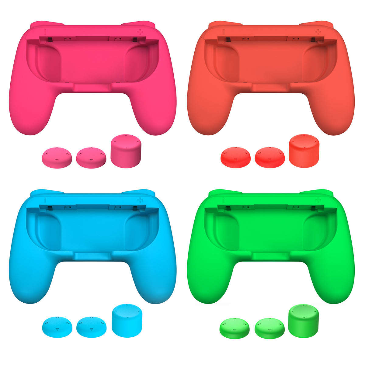 4 Pack Grips Kit Compatible with Nintendo Switch for Joy Con, Wear-Resistant Grip Controller for Joy con & OLED Model with 12 Thumb Grip