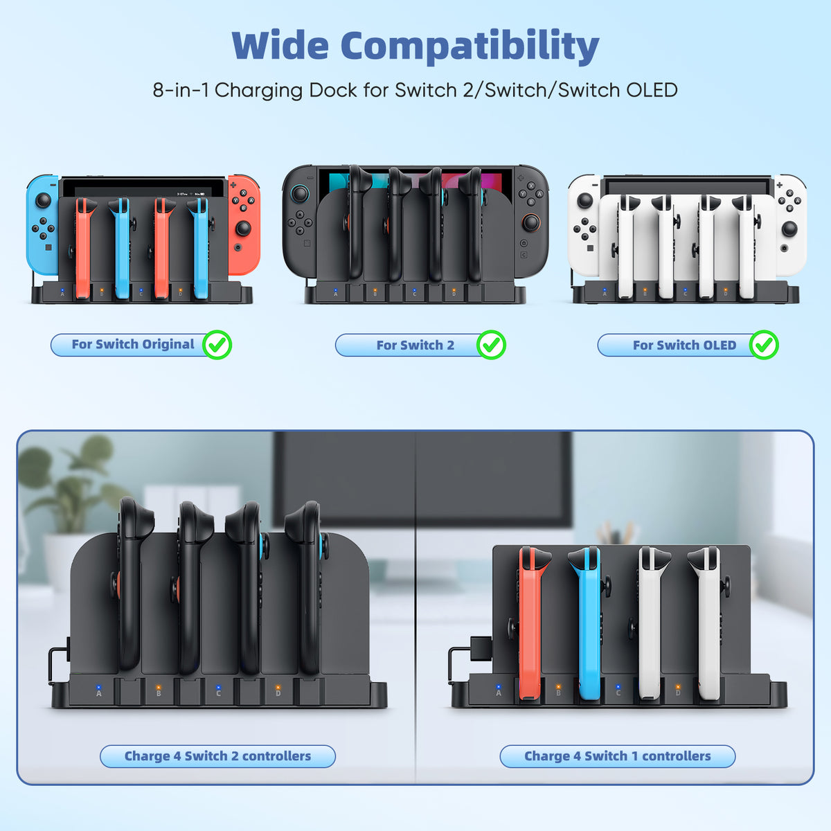 9-in-1 Controller Charging Dock for Switch 2, Switch 1 & OLED