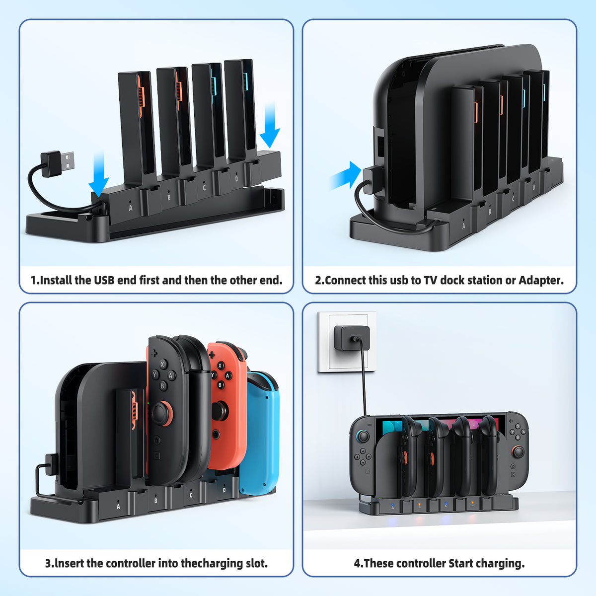 9-in-1 Controller Charging Dock for Switch 2, Switch 1 & OLED