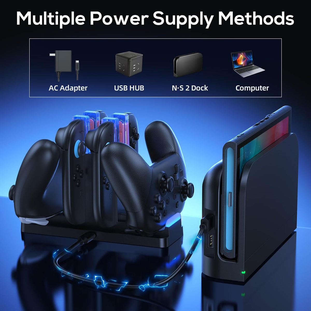 Charging Dock for Switch 2 Controllers & Pro Controllers