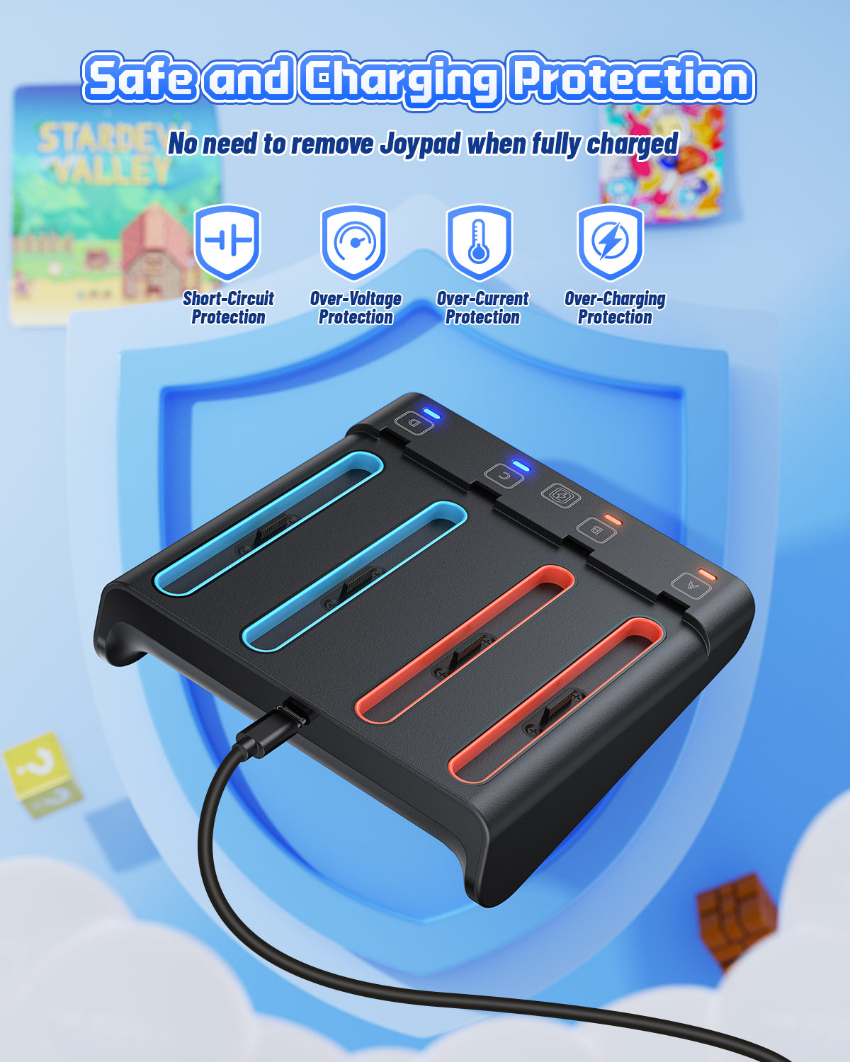 8-in-1 Charging Dock for Switch 2, Switch 1 & OLED Controllers