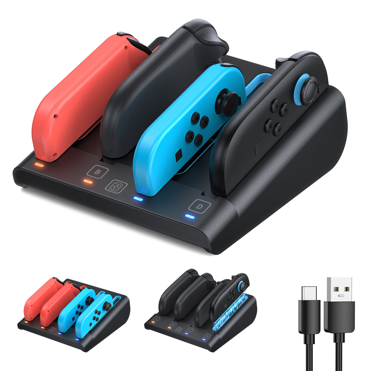 8-in-1 Charging Dock for Switch 2, Switch 1 & OLED Controllers
