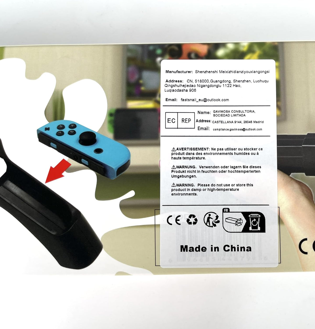 FASTSNAIL Shooting Gun Compatible with Nintendo Switch/Switch OLED, Replacement for Joy-Con Gun Controller Game Gun Hand Grips Compatible with Nintendo Switch Joycons/Switch OLED