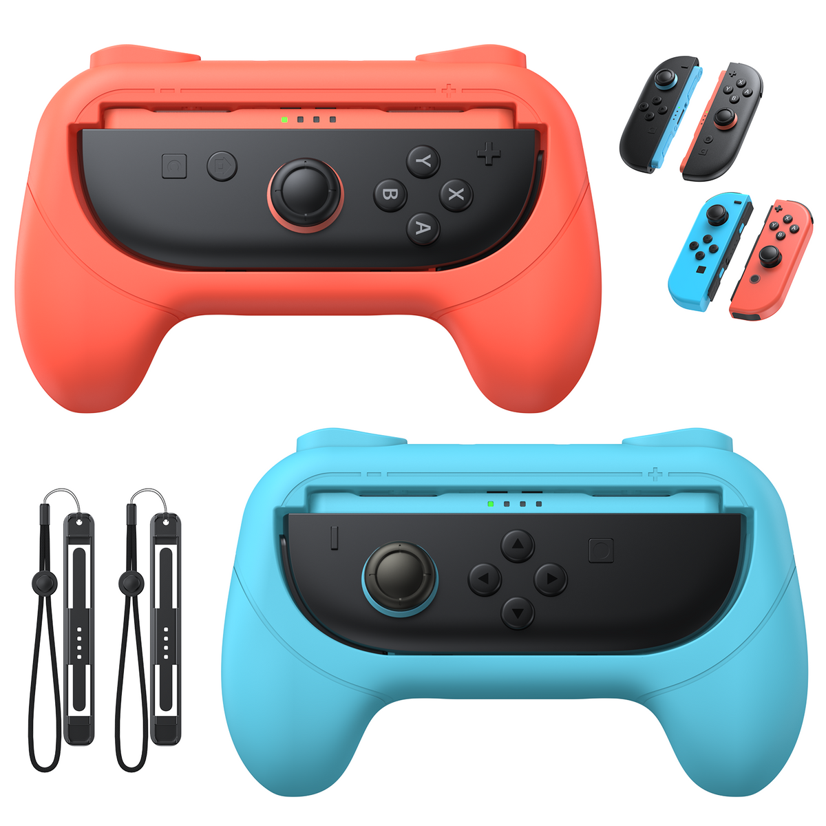 Controller Handle Grips for Switch 2, 1 & OLED (Blue,Orange)