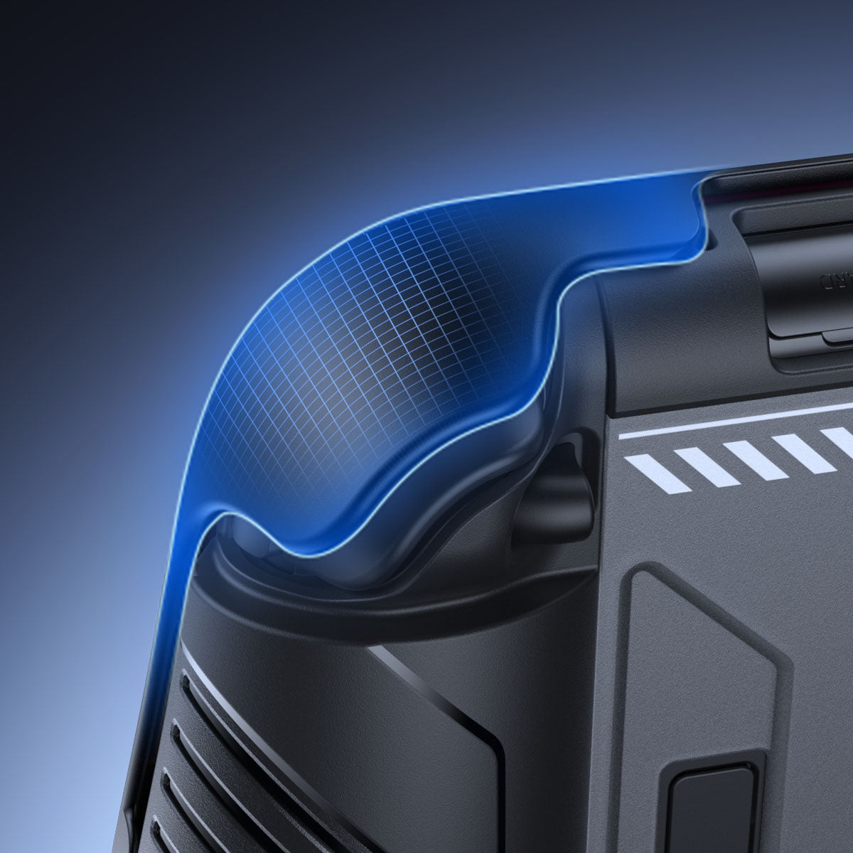 Close-up of shoulder button access on a FastSnail Switch 2 grip cover
