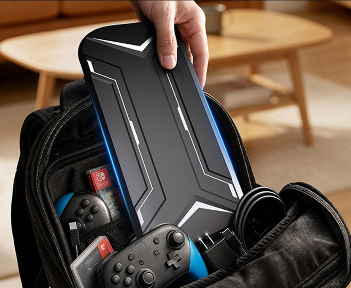 FastSnail front cover protecting a Nintendo Switch 2 console inside a travel bag