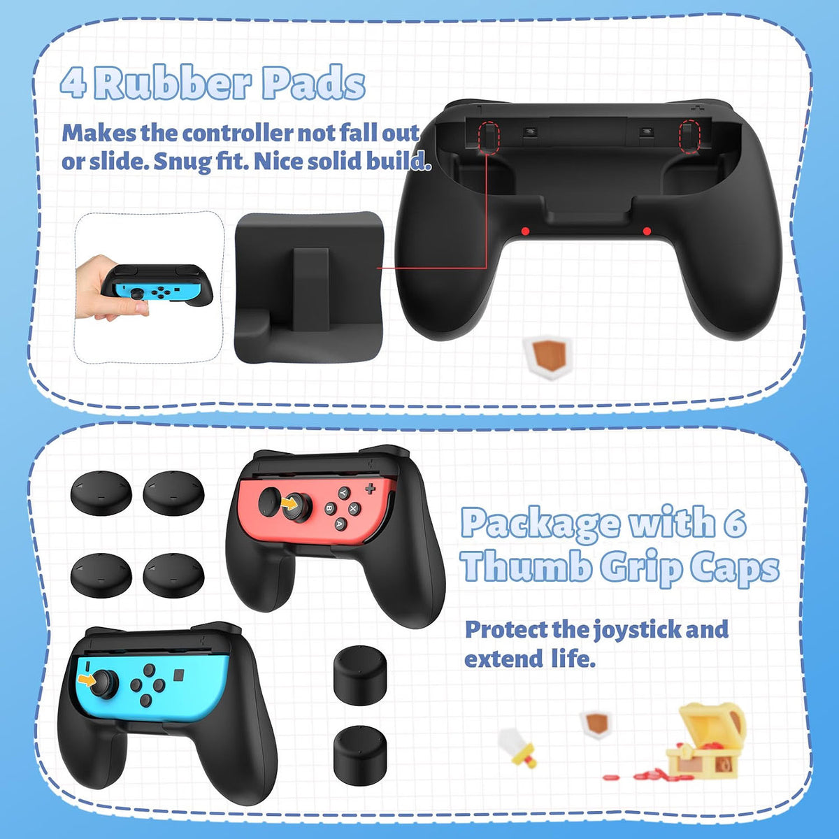Switch Controller Grips for Nintendo Switch/OLED for JoyCons