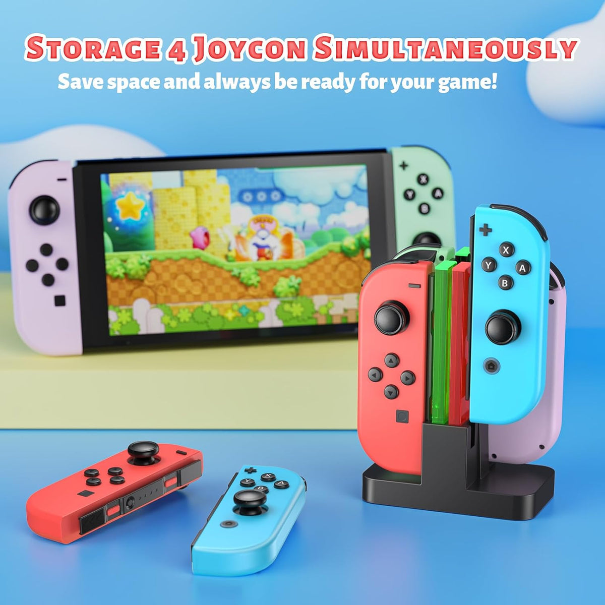 Charging Dock for Switch 1 & OLED Controllers with LED Indicators