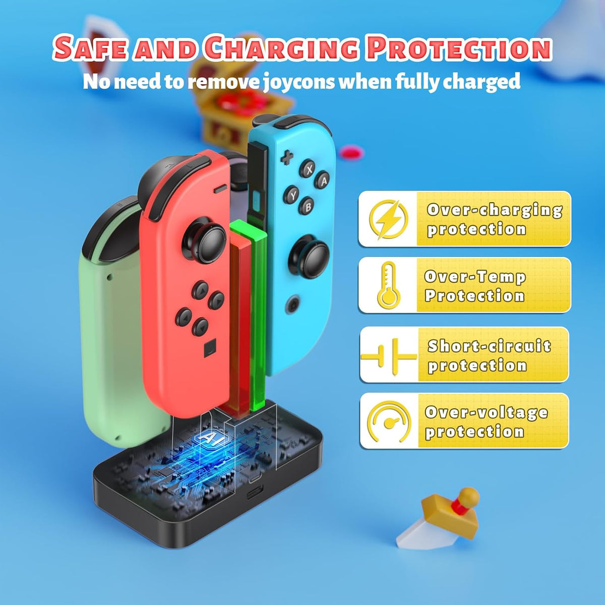 Charging Dock for Switch 1 & OLED Controllers with LED Indicators
