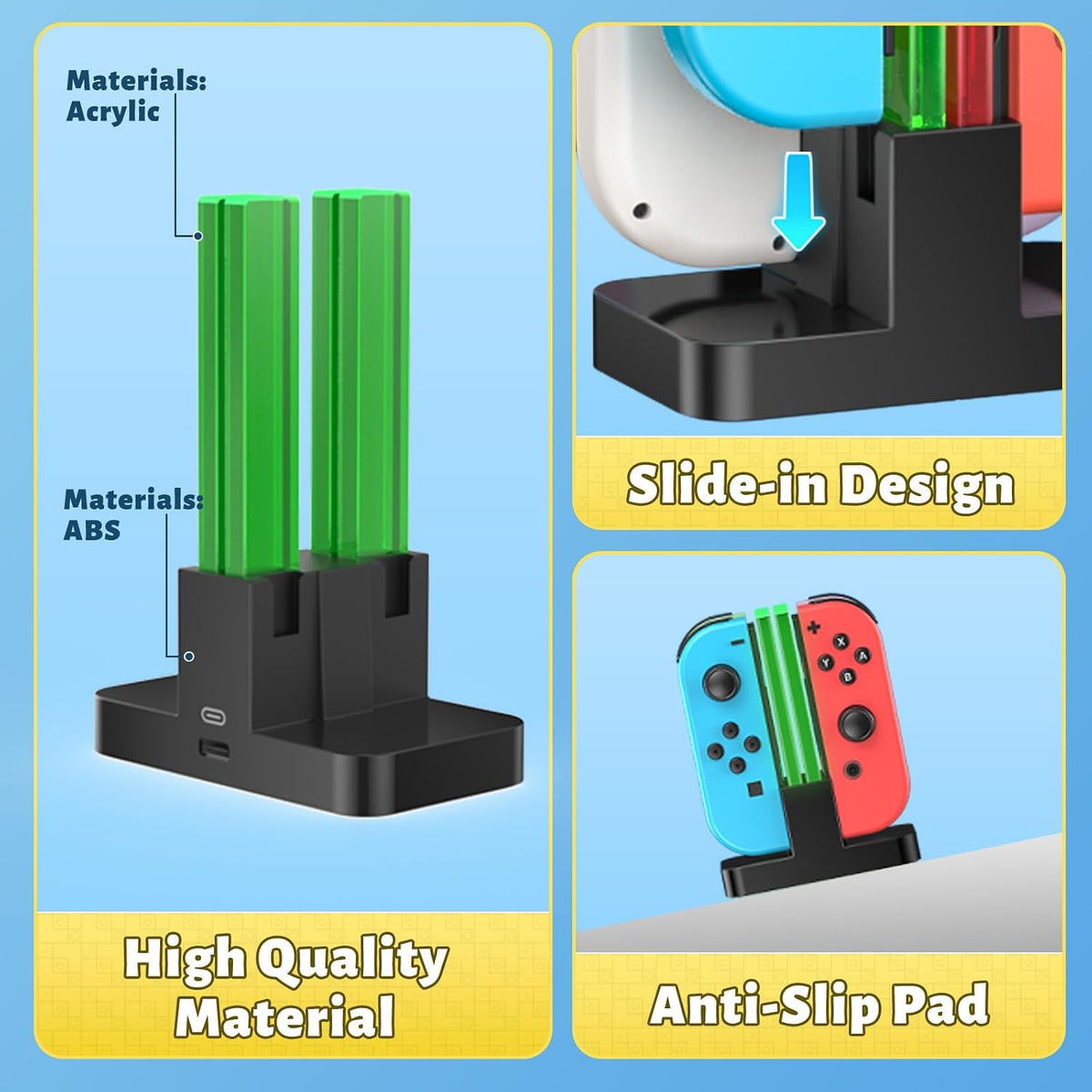 Charging Dock for Switch 1 & OLED Controllers with LED Indicators