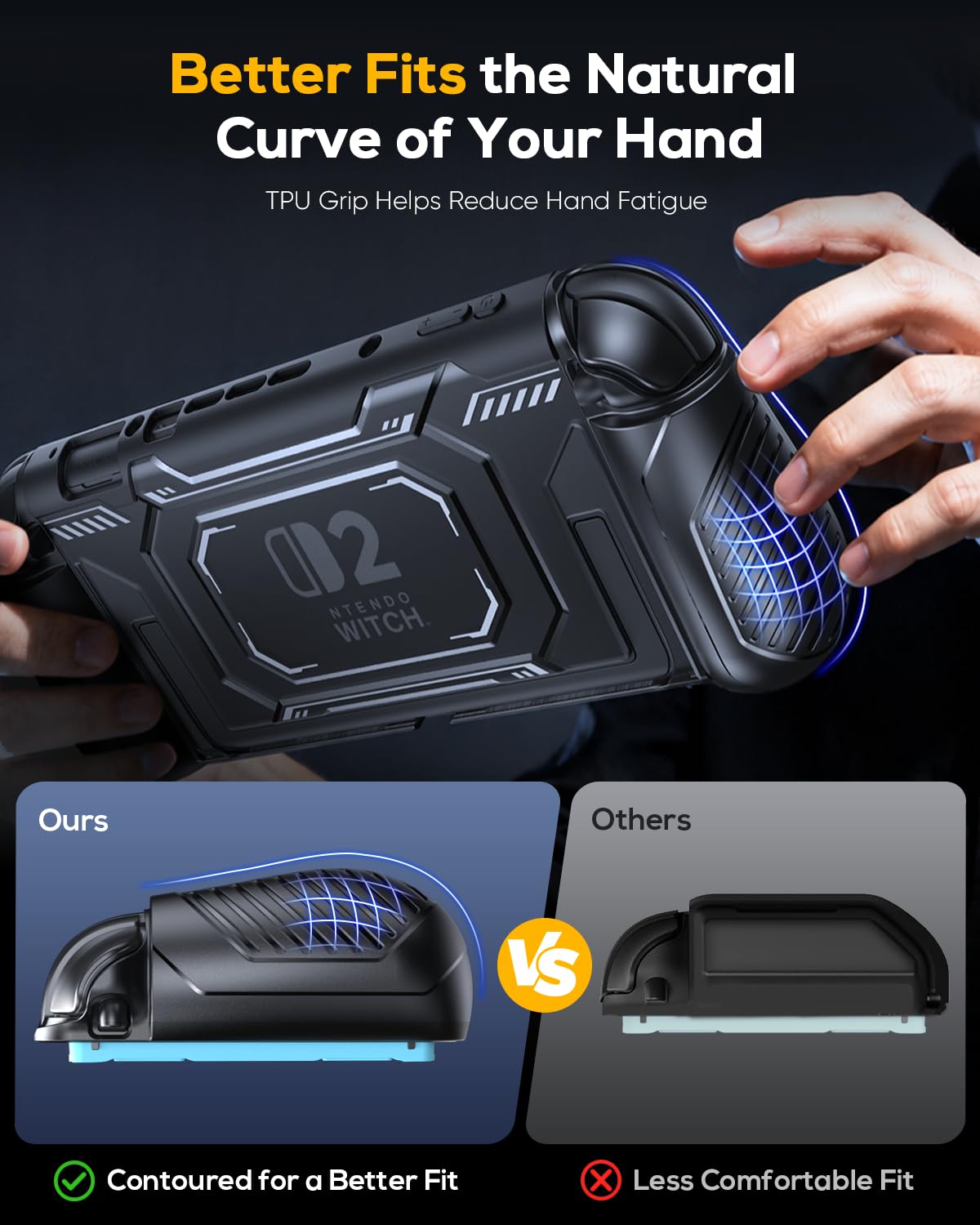Dockable Protective Case for Switch 2 with Ergonomic Grips