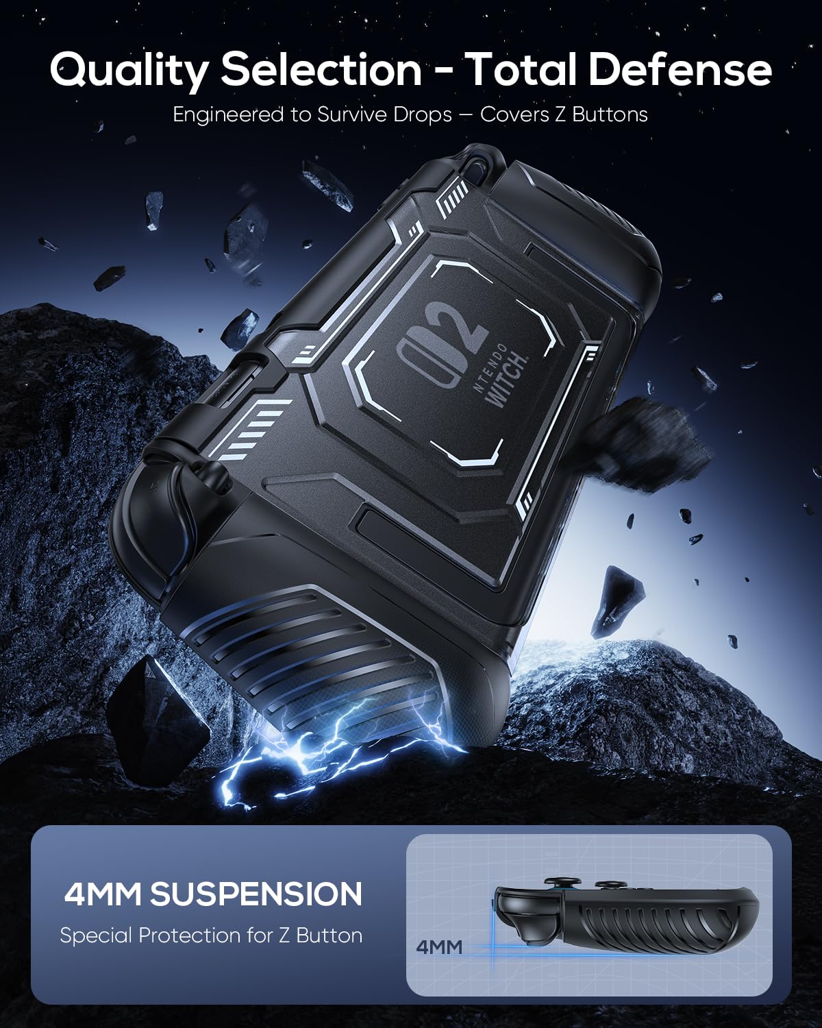 Dockable Protective Case for Switch 2 with Ergonomic Grips