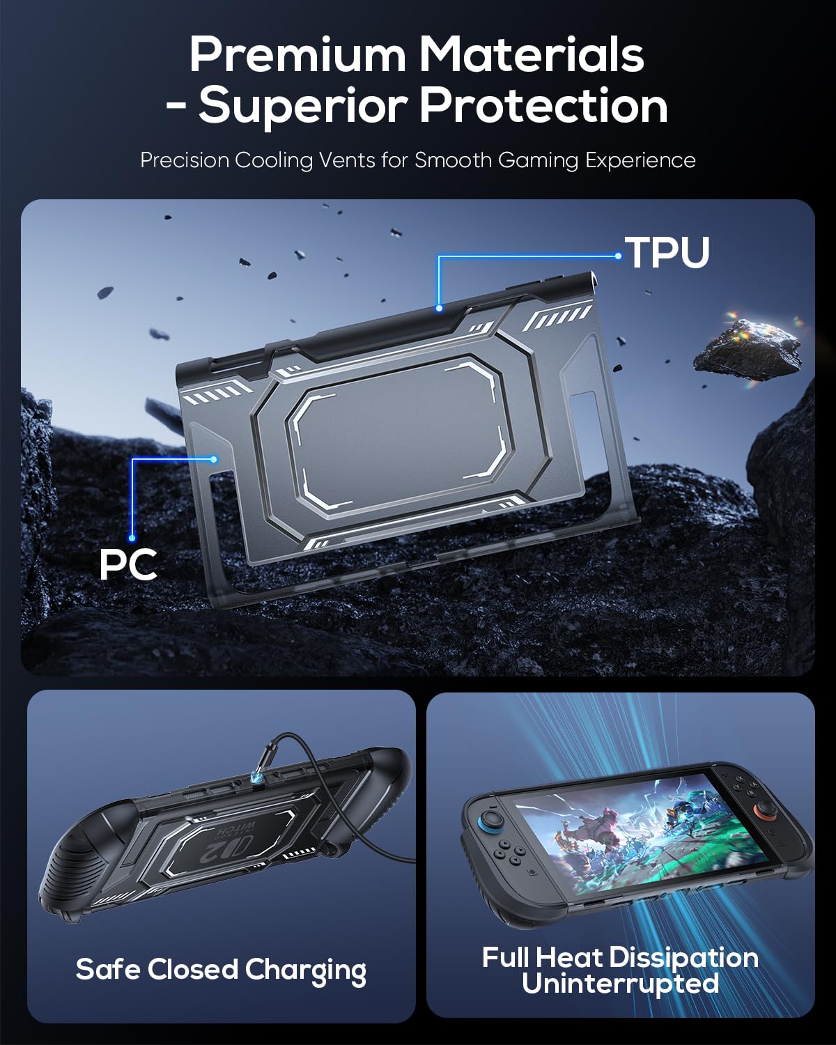 Dockable Protective Case for Switch 2 with Ergonomic Grips